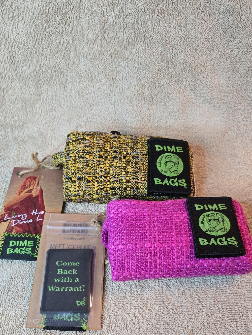 5"Dime Bags Woven Padded Pouch-Static Amber/Magenta Bundle Of 2